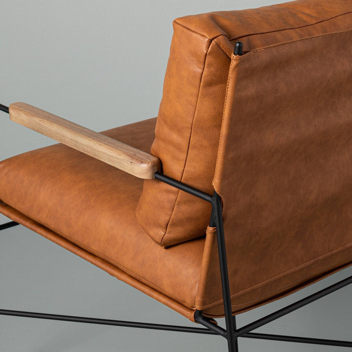 Faux Leather & Metal Accent Chair - Black/Brown - Hearth & Hand with Magnolia (LOCAL PICKUP ONLY)