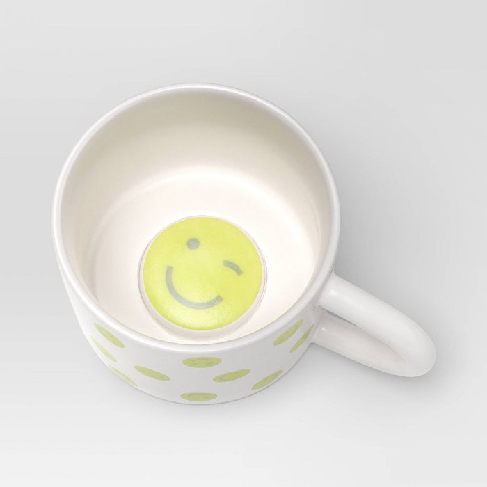 16oz Stoneware Smiley Face Mug - Room Essentials: Coffee Cup, Microwave & Dishwasher Safe, Dorm Room Essential