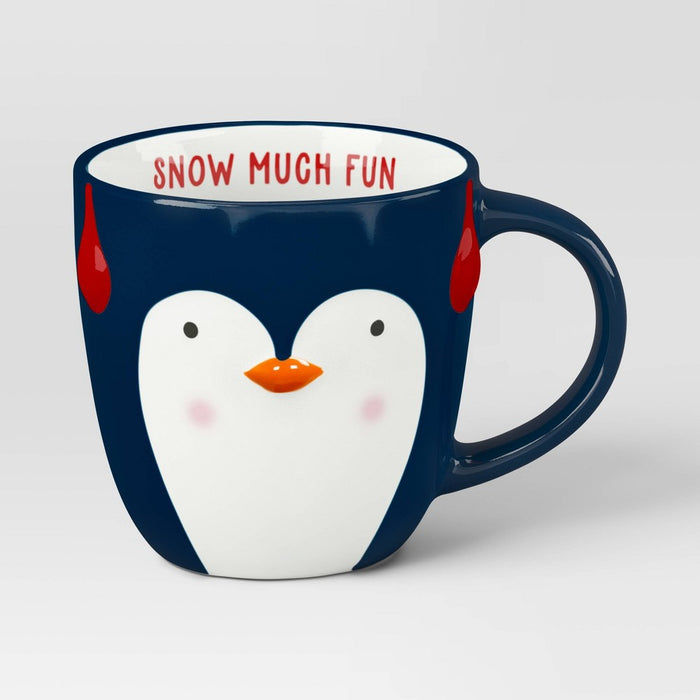 16oz Christmas Earthenware Snow Much Fun Penguin Mug - Wondershop: Holiday Drinkware, Microwave & Dishwasher Safe