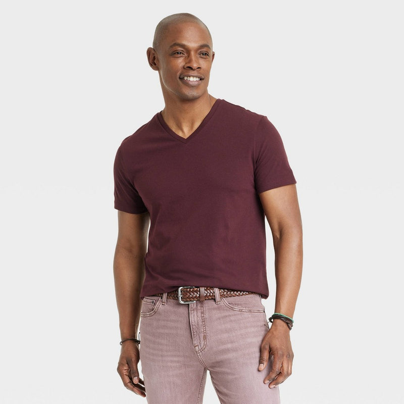 Men's Every Wear V-Neck T-Shirt - Goodfellow & Co Pom Mystery L