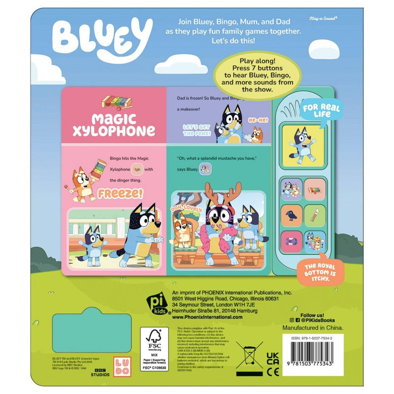 Bluey: Let's Play Games! Sound Book - by Pi Kids (Board Book)