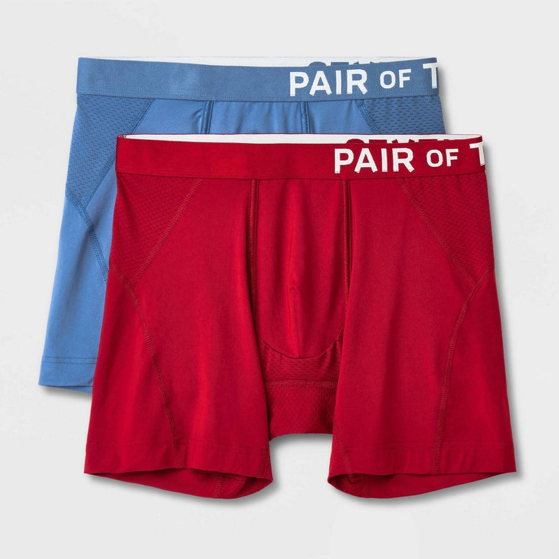 Pair of Thieves Men's SuperCool Boxer Briefs 2pk - Blue/Maroon S