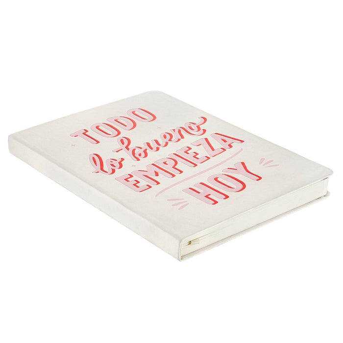 Eccolo 256pg Ruled Journal 8.13"x6" Todo Lo Bueno Empieza Hoy: Cute Hard Cover Notebook for All Ages, Pink