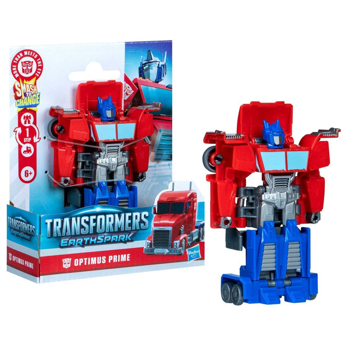 Transformers EarthSpark 1-Step Smash Changers Optimus Prime Action Figure