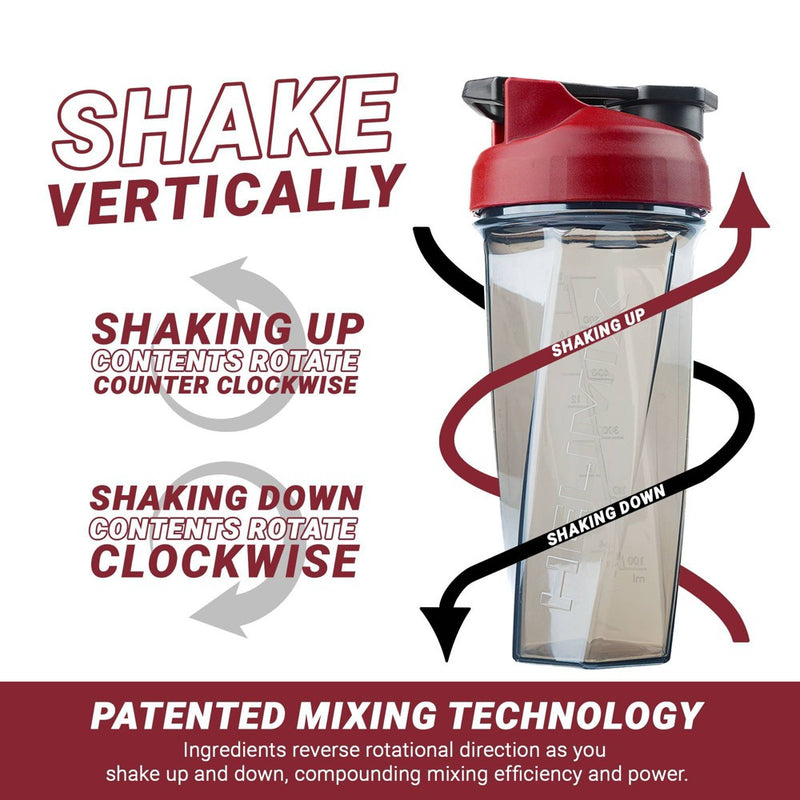 Helimix 28oz Shaker Water Bottle - Burgundy
