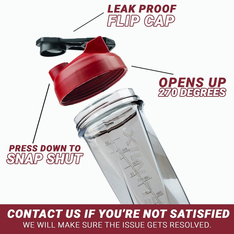 Helimix 28oz Shaker Water Bottle - Burgundy