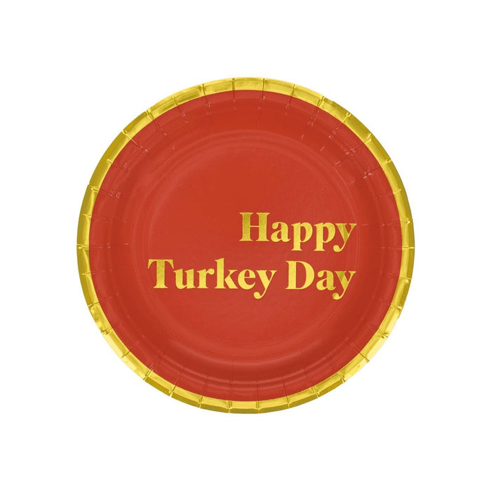 Thanksgiving 20ct Happy Turkey Day Snack Plates - Spritz