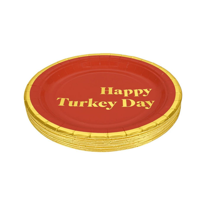 Thanksgiving 20ct Happy Turkey Day Snack Plates - Spritz