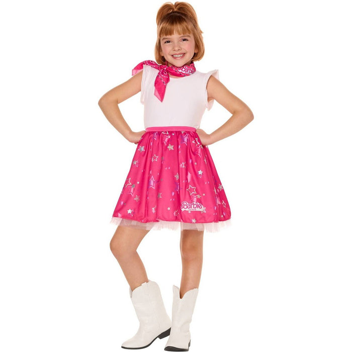 Barbie The Movie: Kids' Pink Cowgirl Tutu Halloween Costume Skirt L/XL