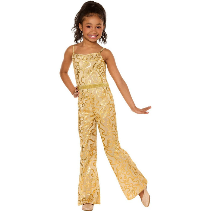 Kids' Barbie: The Movie Barbie Halloween Costume Jumpsuit - Gold S