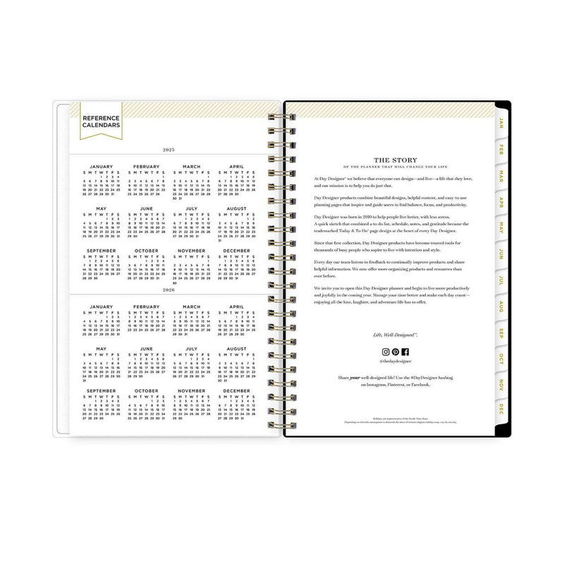 Day Designer 2025 Weekly/Monthly Planner 8.15"x5.91" Wirebound Rose Garden