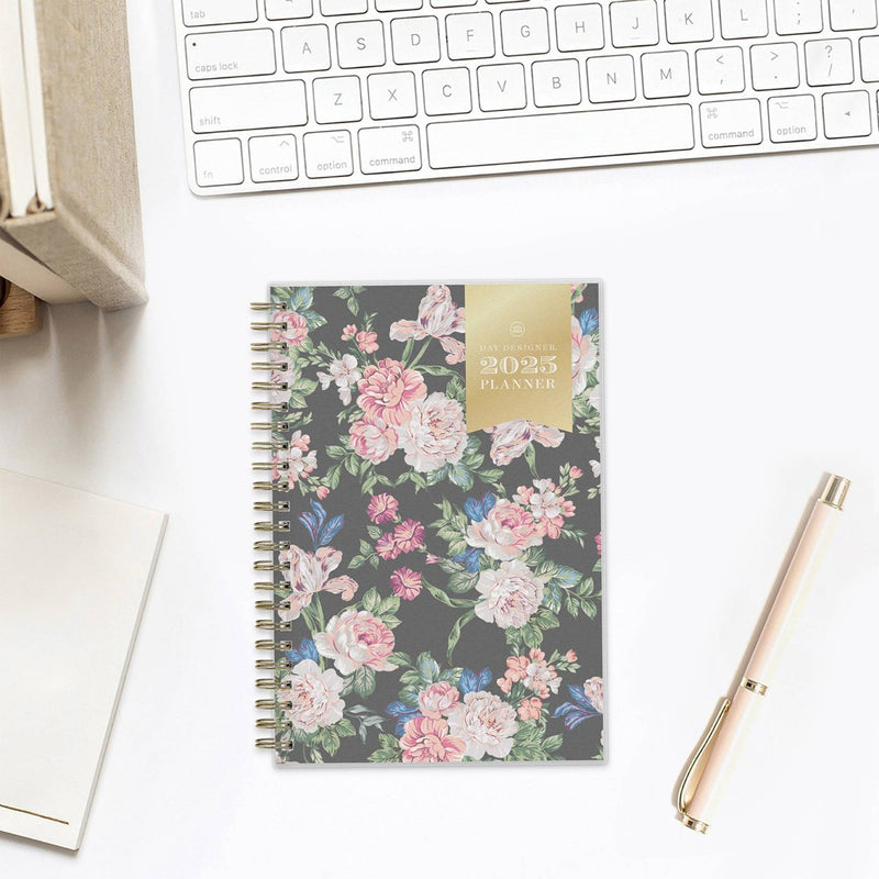 Day Designer 2025 Weekly/Monthly Planner 8.15"x5.91" Wirebound Rose Garden