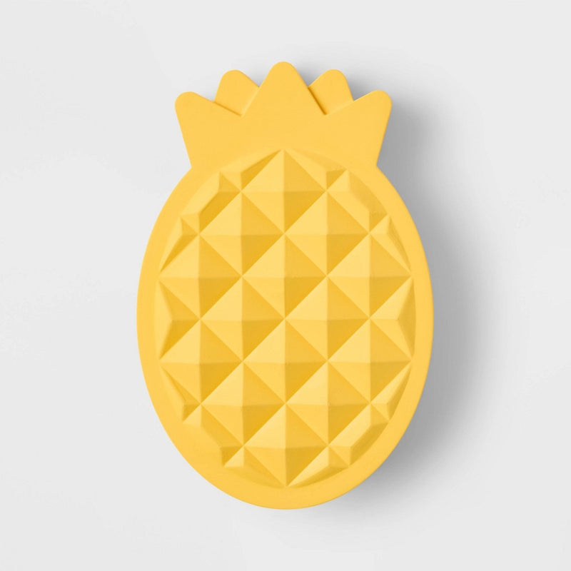 Tough Rubber Pineapple Chew Dog Toy - Yellow - Sun Squad