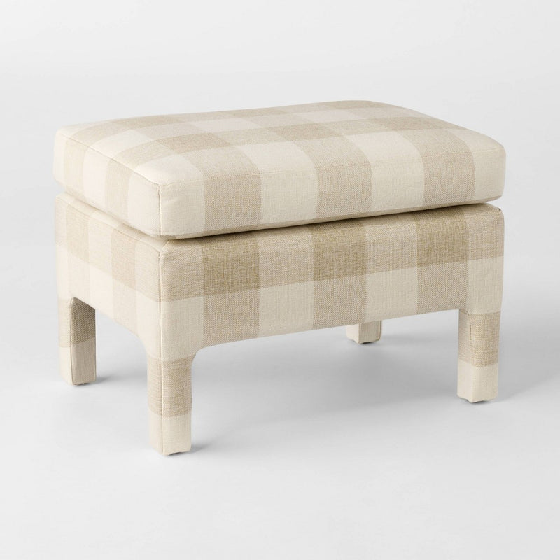 Bellfield Fully Upholstered Ottoman Checkered - Threshold designed with Studio McGee (LOCAL PICKUP ONLY)