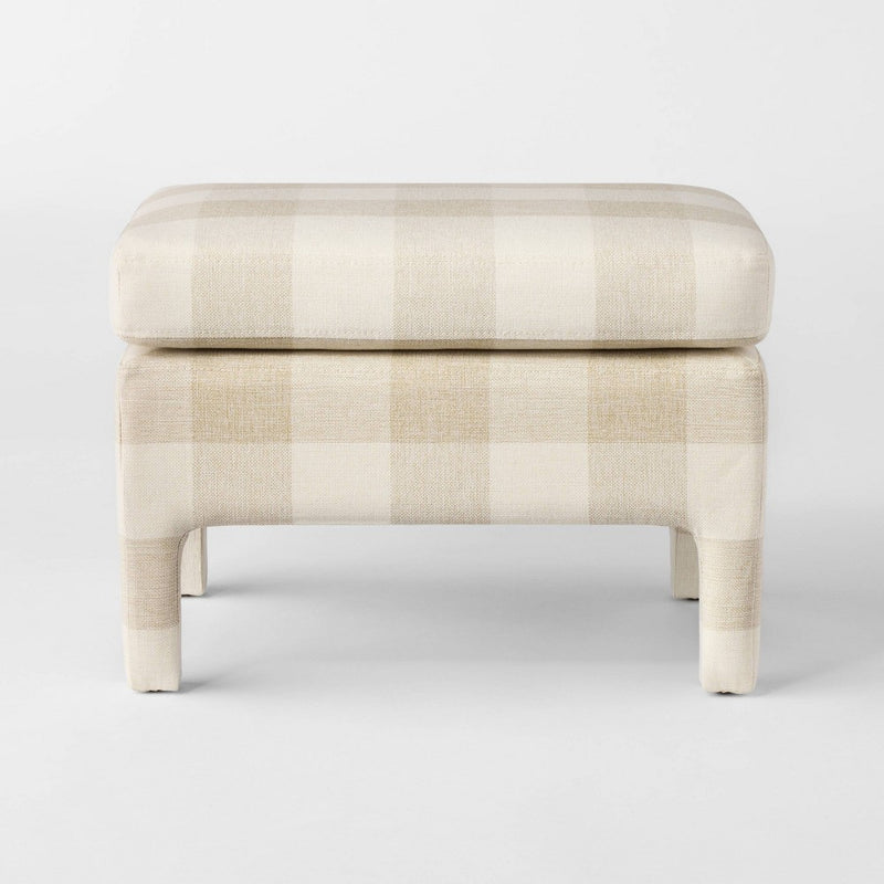 Bellfield Fully Upholstered Ottoman Checkered - Threshold designed with Studio McGee (LOCAL PICKUP ONLY)