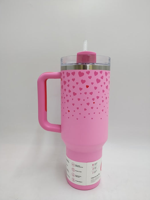 Stanley 40 oz Stainless Steel H2.0 Flowstate Quencher Tumbler Sweet Hearts