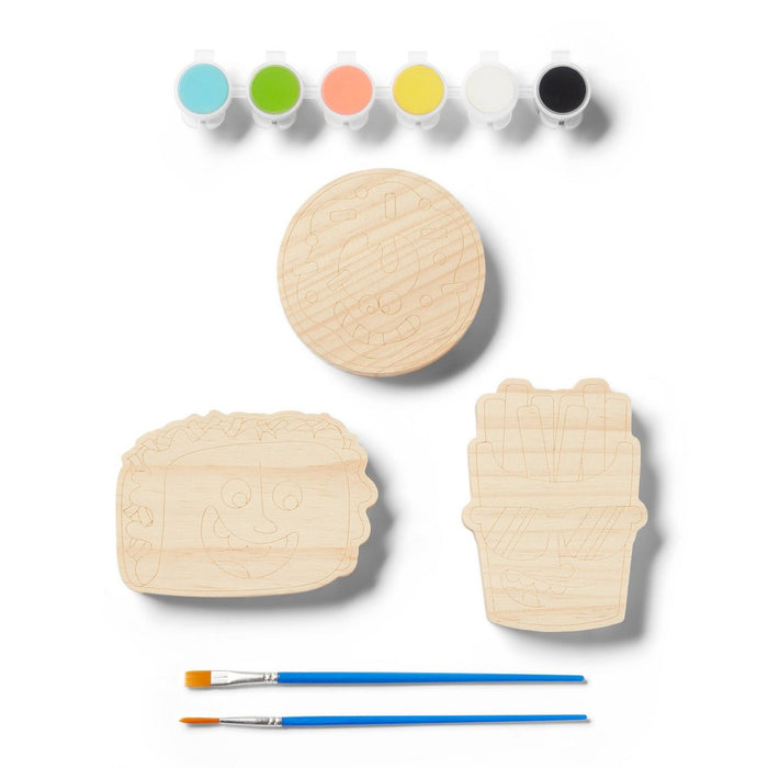 3ct Wood Food Characters Painting Craft Kit - Mondo Llama