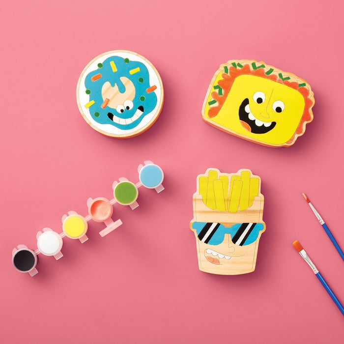 3ct Wood Food Characters Painting Craft Kit - Mondo Llama