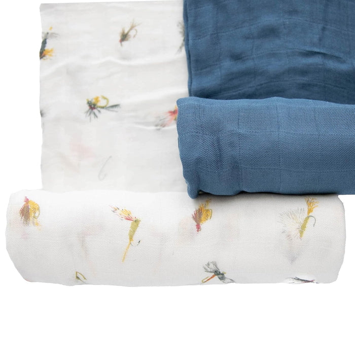 Little Unicorn Deluxe Muslin Swaddle Blanket - Gone Fishing - 2pk