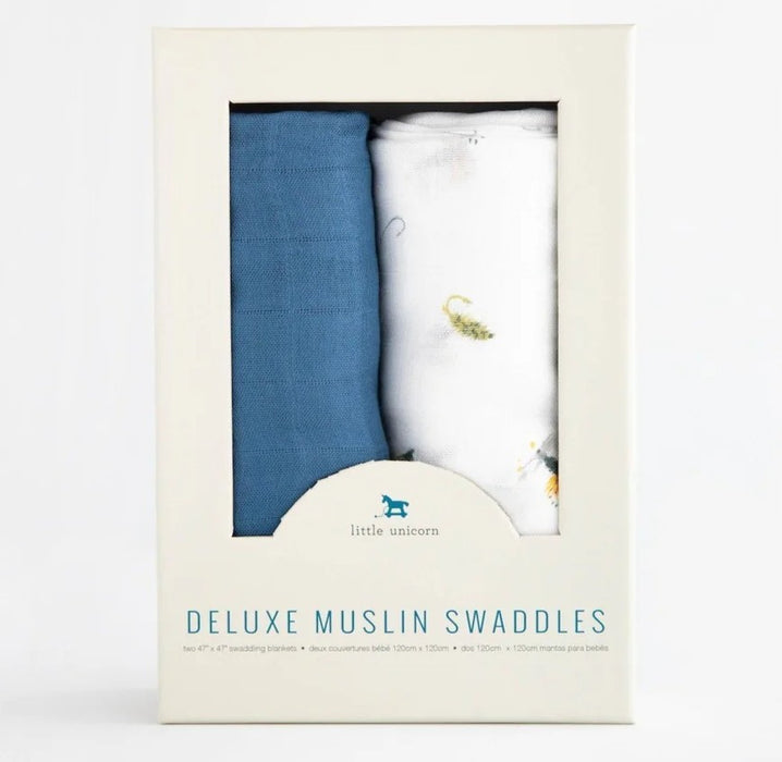 Little Unicorn Deluxe Muslin Swaddle Blanket - Gone Fishing - 2pk