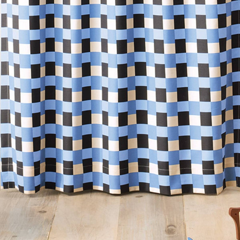84" Checkered Blue Kids' Blackout Window Panel - Pillowfort