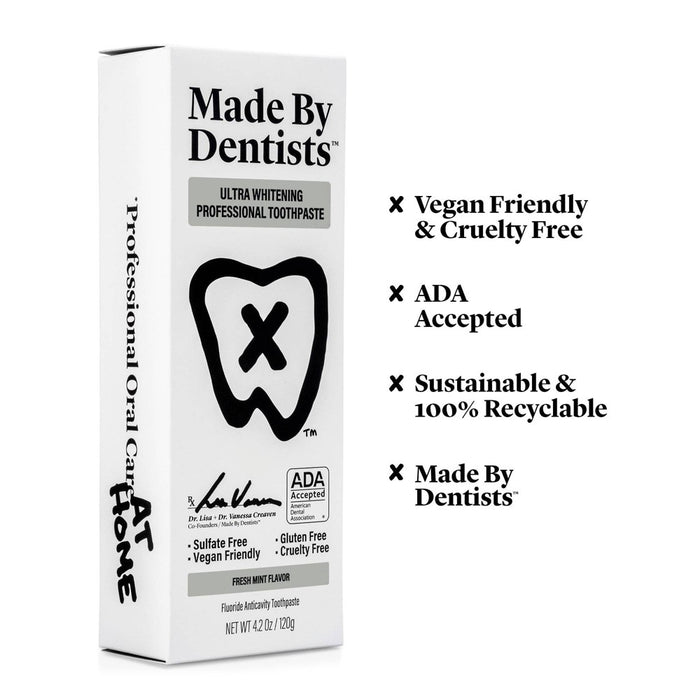 Made By Dentists Ultra Whitening Toothpaste - Fluoride Anticavity Toothpaste - Fresh Mint Flavor - 4.2 oz