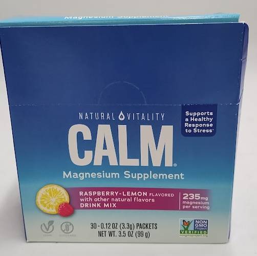 Natural Calm Magnesium Supplement Powder -Raspberry Lemon- 30pk EXP: 07/27