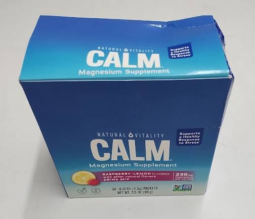 Natural Calm Magnesium Supplement Powder -Raspberry Lemon- 30pk EXP: 07/27