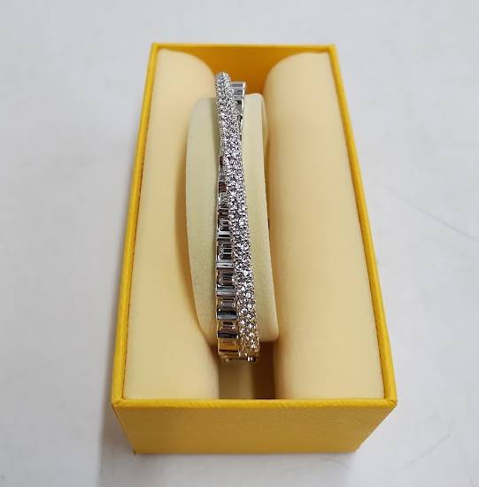 Swarovski Rota Rigid Bracelet 5650354 Silver Bow Crystal Bracelet