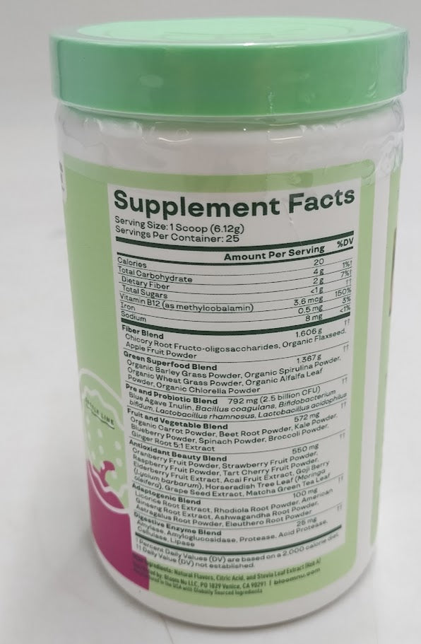 BLOOM NUTRITION Greens and Superfoods Powder Orange Passion Fruit 25ct EXP 12/26