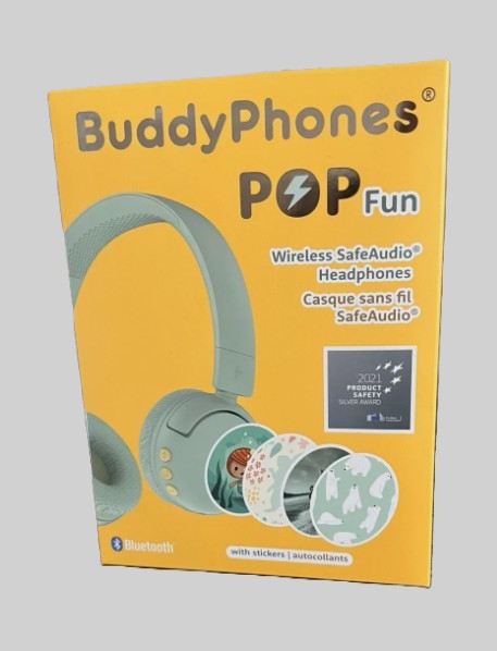 BuddyPhones POP Bluetooth Wireless Kids Headphones with Microphone - Green