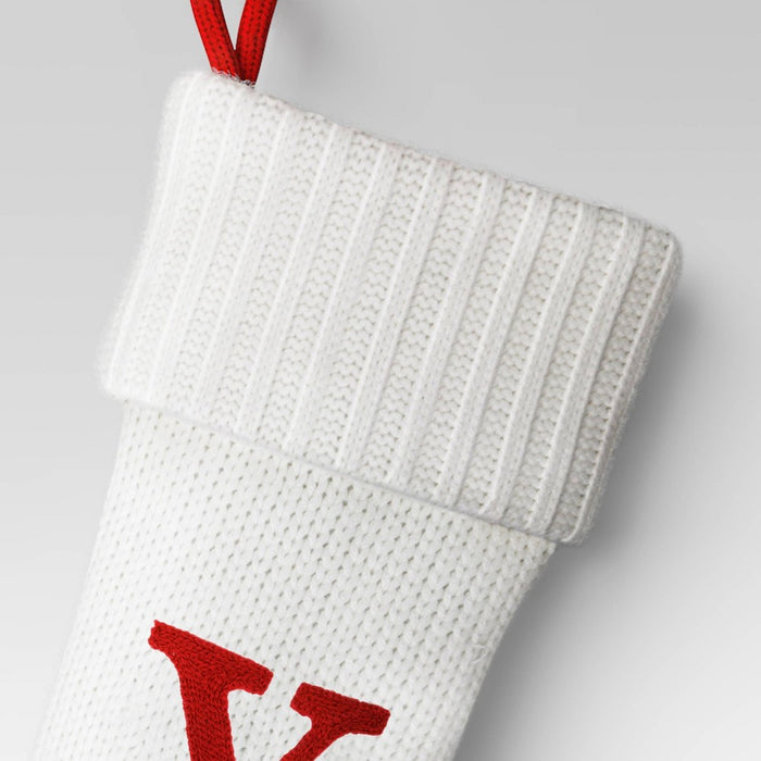 Knit Monogram Christmas Stocking White Y - Wondershop