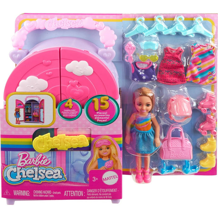 Barbie Chelsea Doll & Closet Toy Playset with Clothes & Accessories Set 17pc