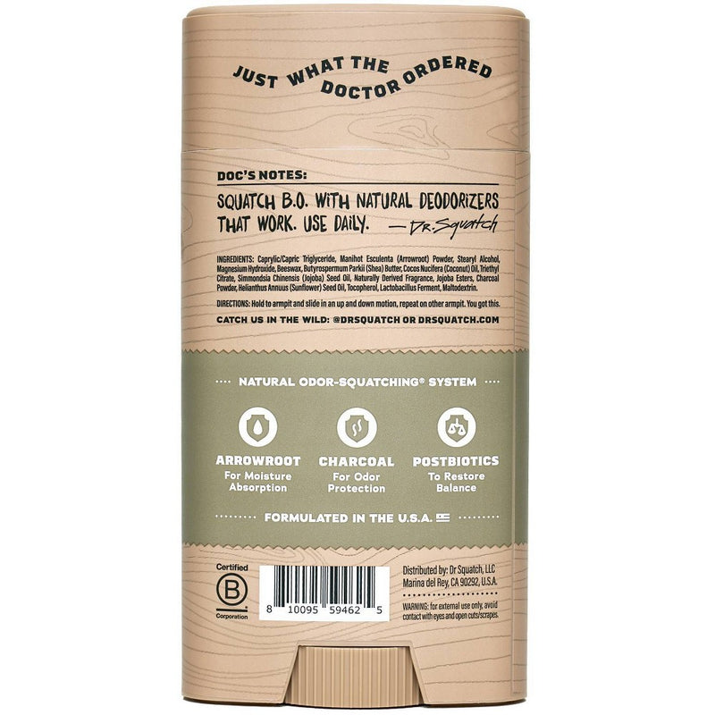 DR. SQUATCH Men's Natural Deodorant - Birchwood Breeze - 2.65oz