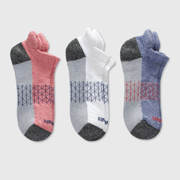 Hanes Men's 3pk Absolute Active Cushioned Heel Shield Socks - White/Gray/Red 6-12