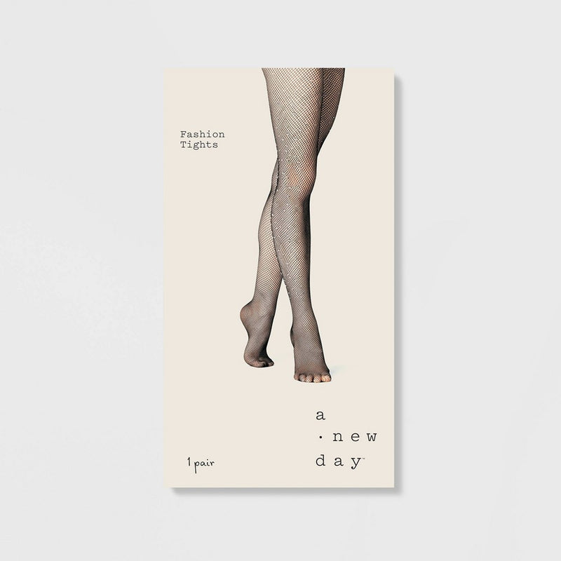 Women's Jewel Fishnet Tights - A New Day Black 1X/2X
