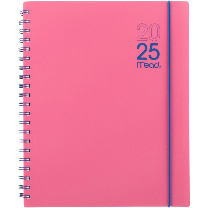 Mead Color Pop LG WM Planner January 2025 - March 2026 Flamingo Pink with Electric Indigo Accents