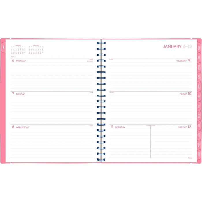 Mead Color Pop LG WM Planner January 2025 - March 2026 Flamingo Pink with Electric Indigo Accents