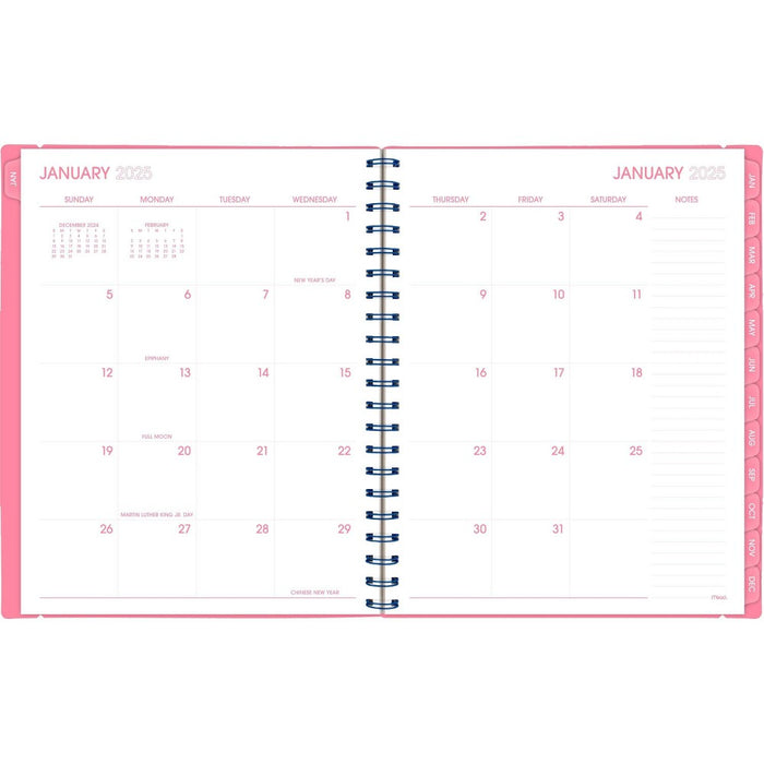 Mead Color Pop LG WM Planner January 2025 - March 2026 Flamingo Pink with Electric Indigo Accents
