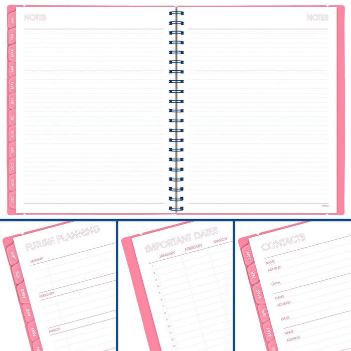 Mead Color Pop LG WM Planner January 2025 - March 2026 Flamingo Pink with Electric Indigo Accents