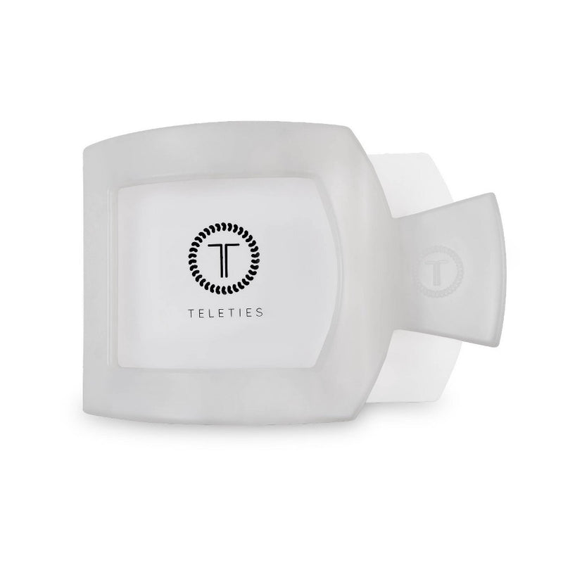 TELETIES Large Flat Square Hair Clip - Coconut White