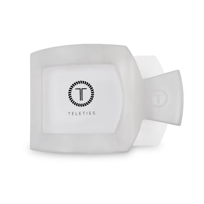 TELETIES Large Flat Square Hair Clip - Coconut White