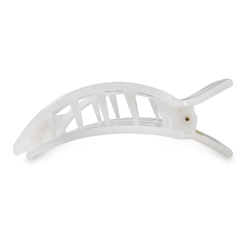 TELETIES Large Flat Square Hair Clip - Coconut White