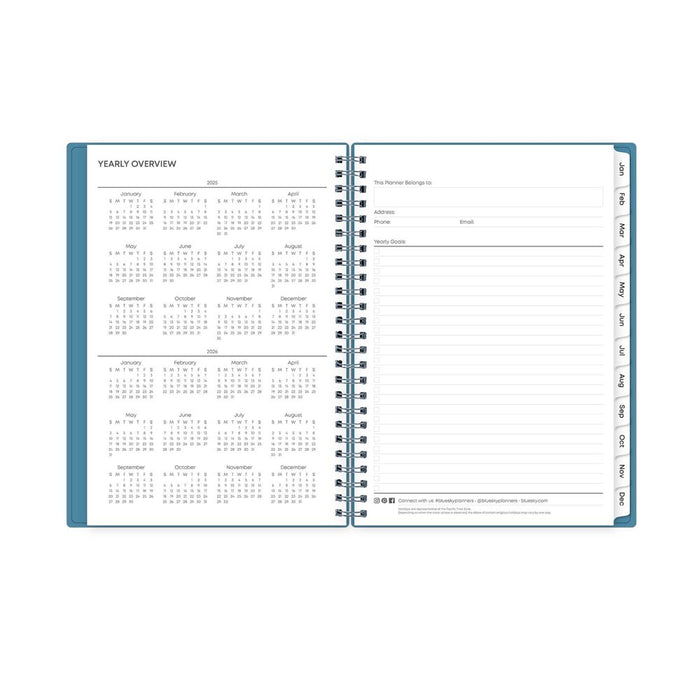 BlueSky 2025 Weekly/Monthly Planner with Notes 8.78"x6.73" Wirebound Oxford Blue: Adult Stationery, January-December