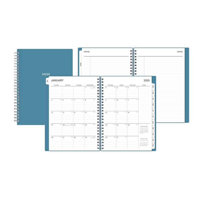 BlueSky 2025 Weekly/Monthly Planner with Notes 8.78"x6.73" Wirebound Oxford Blue: Adult Stationery, January-December