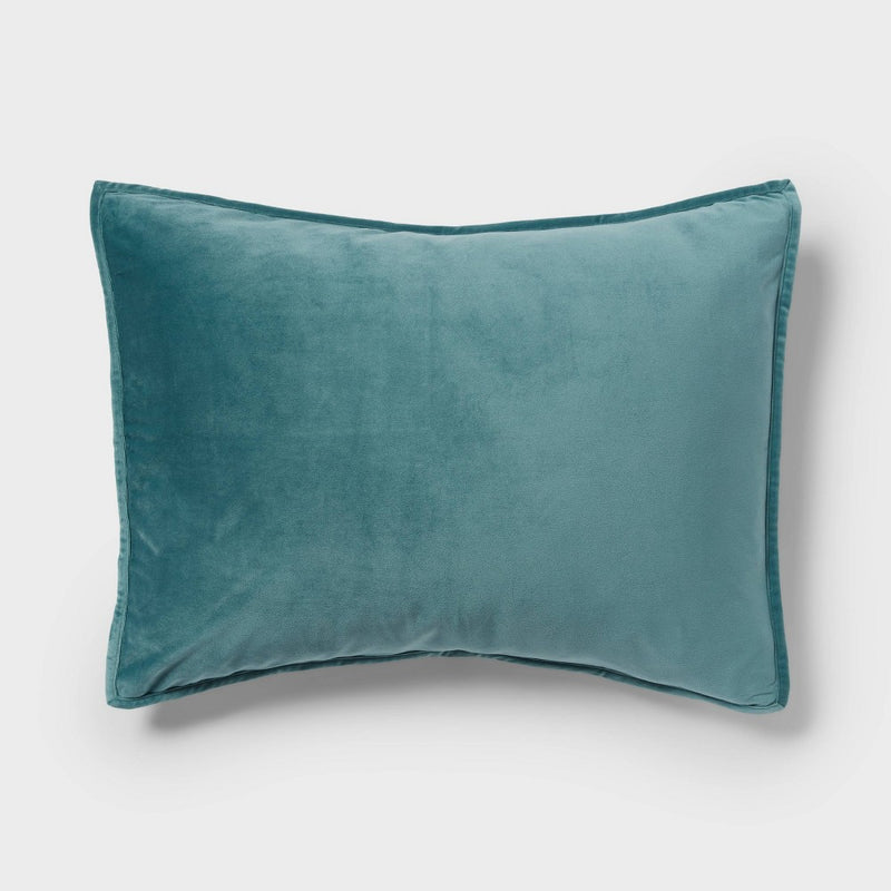 Velvet Kids' Sham Pillow Twilight Green - Pillowfort: Standard Size, Machine Washable, OEKO-TEX Certified