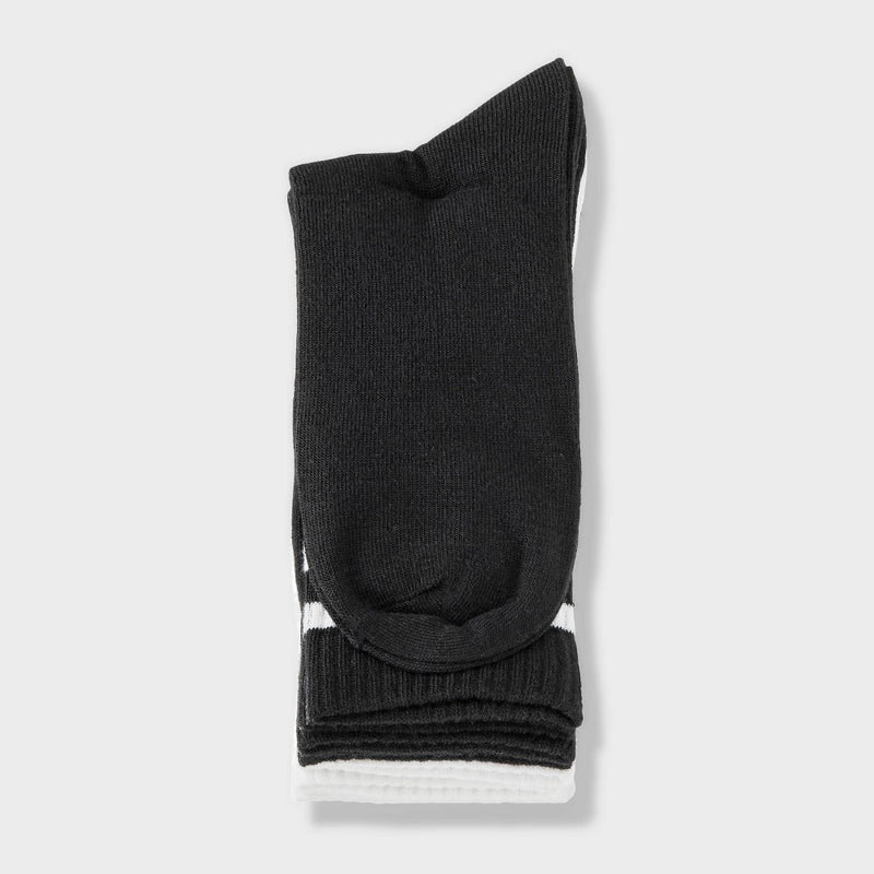 Women's Striped Ribbed 5pk Crew Socks - Dealworthy Black/White 4-10
