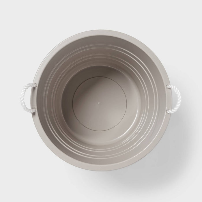 Plastic Kids' Storage Bin with Woven Handles Gray - Pillowfort (LOCAL PICKUP ONLY)