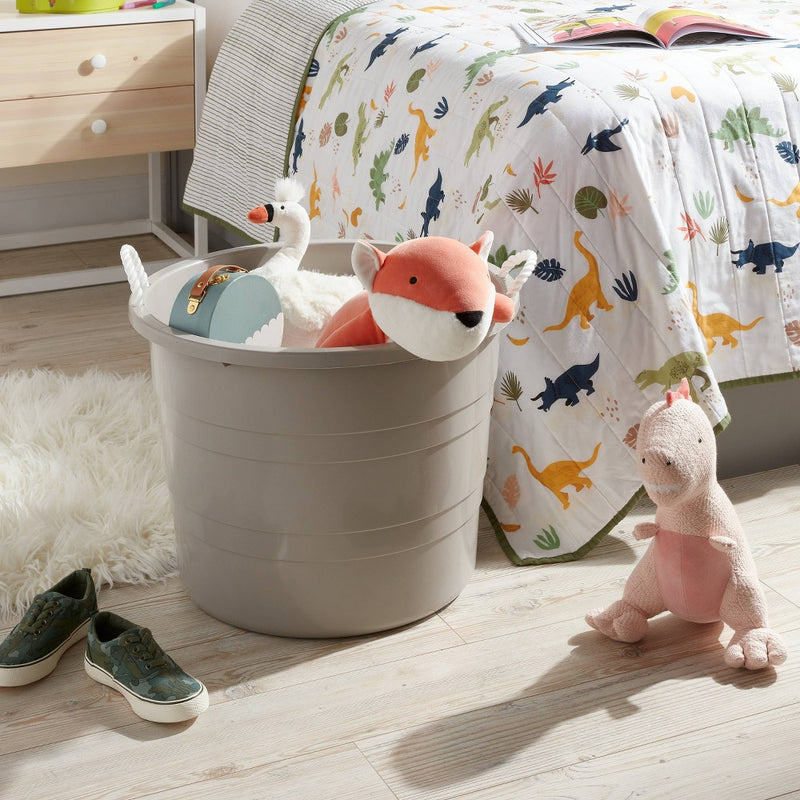Plastic Kids' Storage Bin with Woven Handles Gray - Pillowfort (LOCAL PICKUP ONLY)