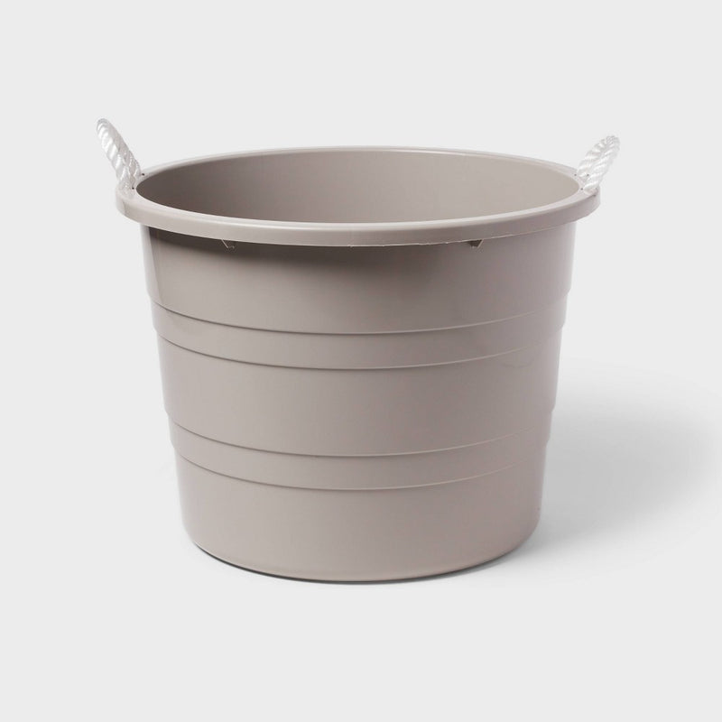 Plastic Kids' Storage Bin with Woven Handles Gray - Pillowfort (LOCAL PICKUP ONLY)
